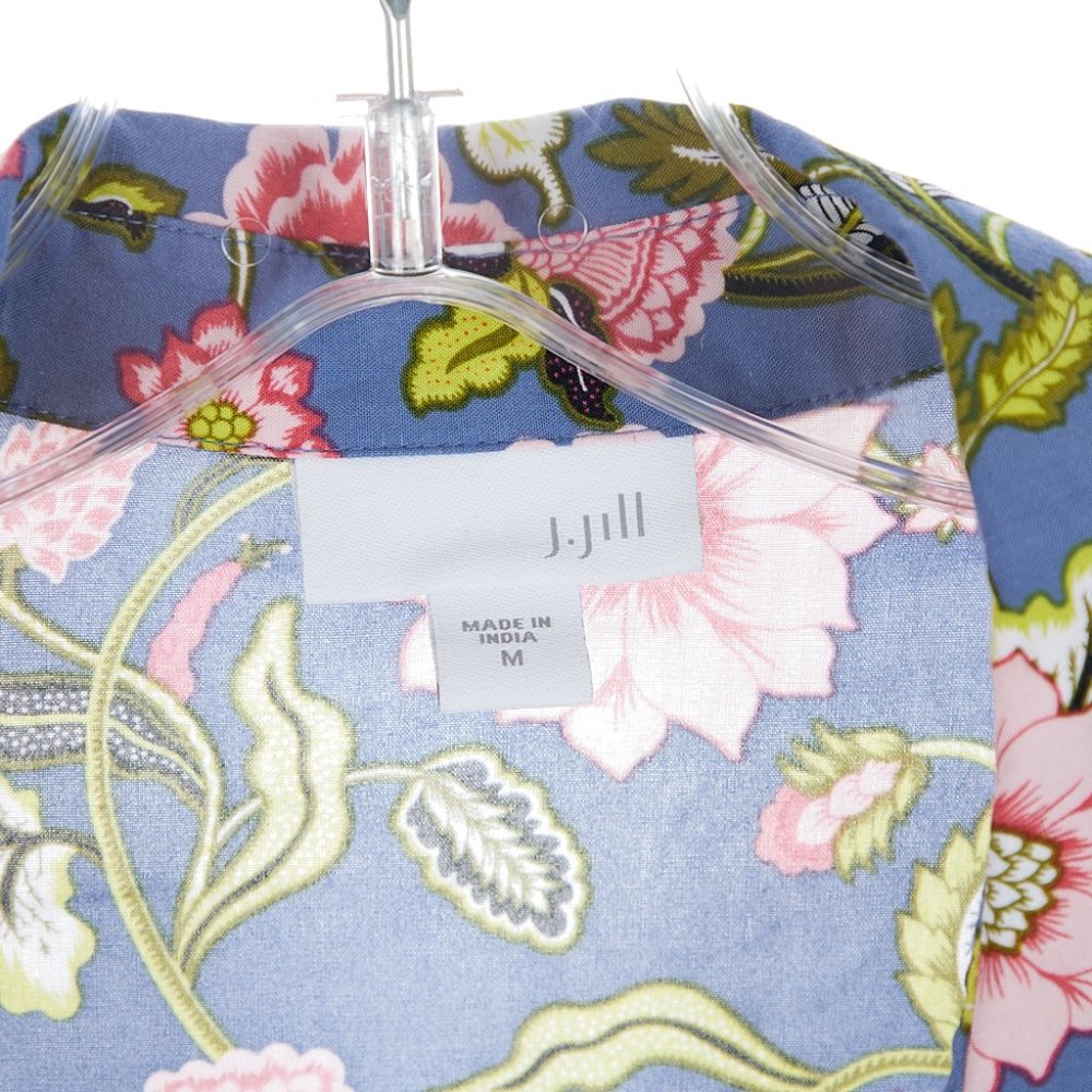 J Jill Floral Lightweight Peplum Top Size Medium - Picture 2 of 4